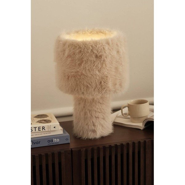 Kreminės spalvos iš tekstilės stalinis šviestuvas (aukštis 46 cm) Fay – Ellos Home-image-1