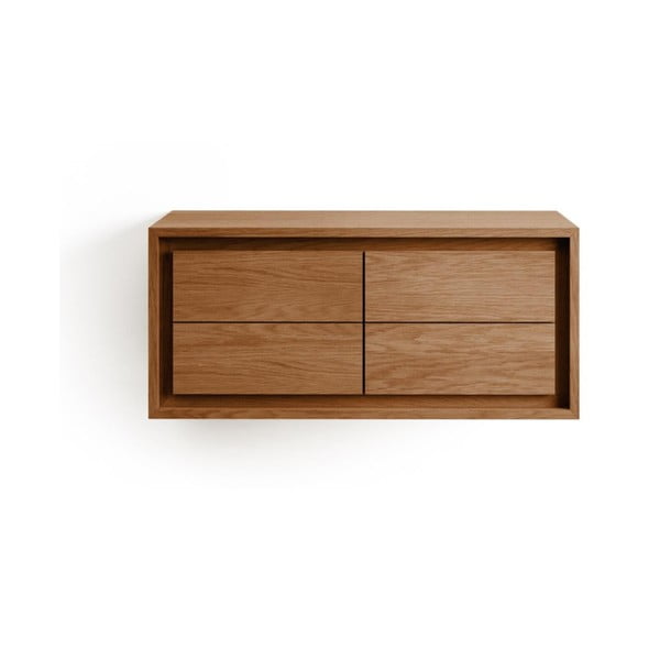 Rudos spalvos iš tikmedžio masyvo pakabinama spintelė po kriaukle 90x40 cm Kenta – Kave Home
