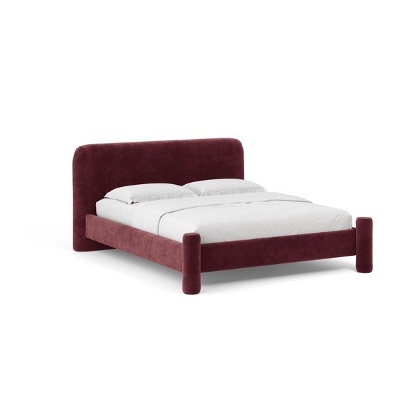 Rudos spalvos dvigulė lova audiniu dengta su lovos grotelėmis 180x200 cm Vera – Micadoni 