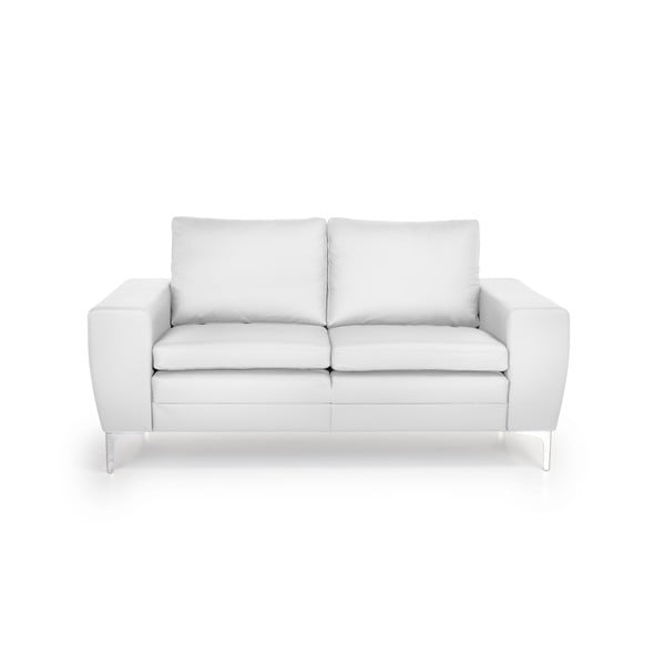 Balta odinė sofa Scandic Twigo, 166 cm