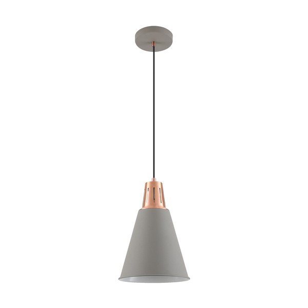 Kabantis šviestuvas pilkos spalvos ø 22 cm su metaliniu gaubtu Gianni – GTV