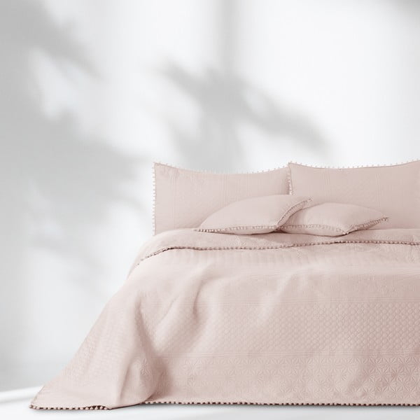 Šviesiai rožinės spalvos lovatiesė AmeliaHome Meadore, 220 x 240 cm