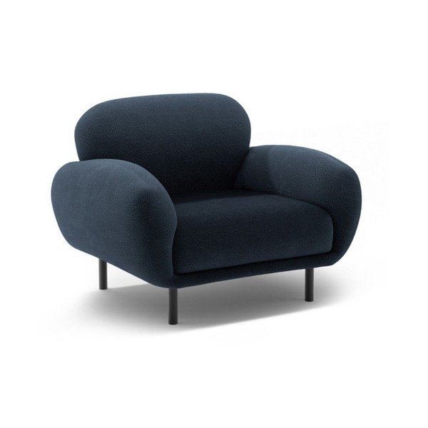 Tamsiai mėlynos spalvos iš boucle krėslas Poppy – Micadoni 