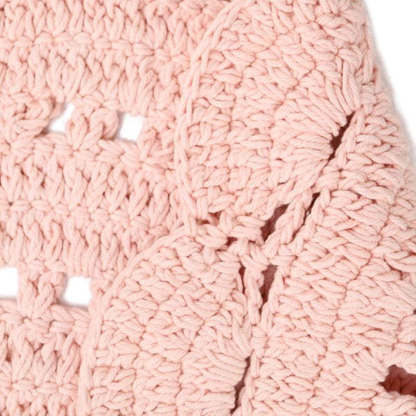 Rožinis rankomis nertas medvilninis kilimėlis Nattiot Alma, ø 120 cm-image-4