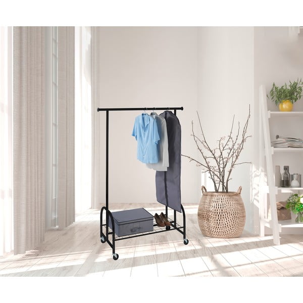 Juodos spalvos metalo drabužių kabykla Wenko Profi-image-1