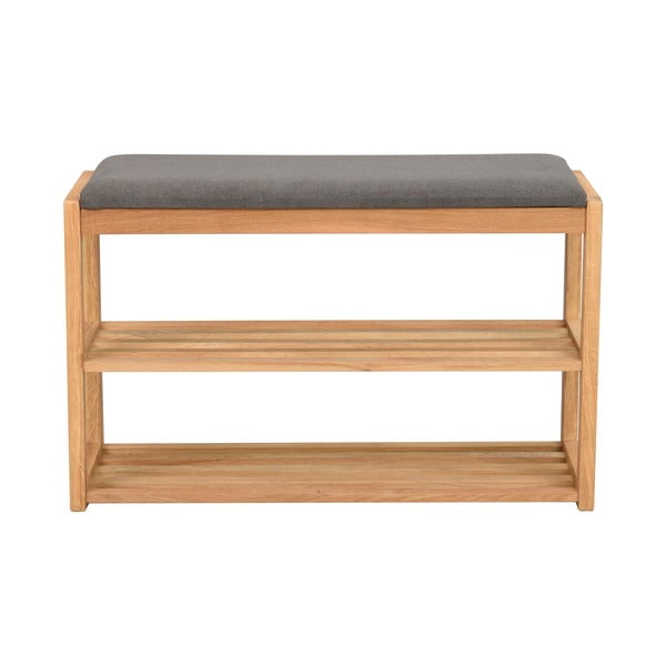 Iš ąžuolo masyvo spintelė batams natūralios spalvos su suoliuku Confetti – Rowico-image-2