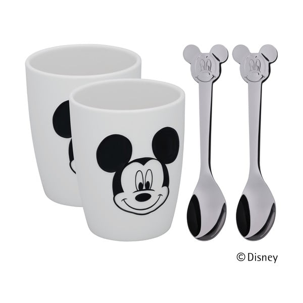 2 puodelių ir 2 šaukštų rinkinys vaikams WMF Mickey Mouse, 250 ml