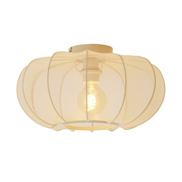 Kreminės spalvos lubinis šviestuvas ø 40 cm su tekstiliniu gaubtu Plumalia – Light & Living-image-1