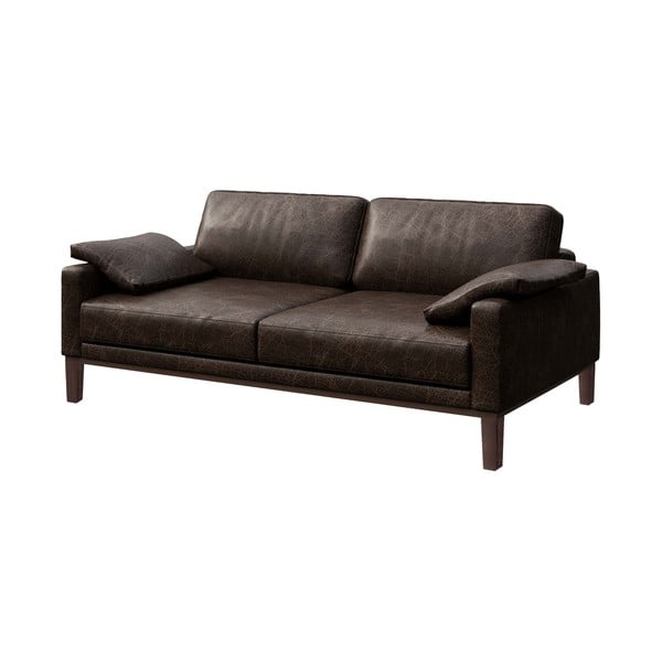 Tamsiai ruda odinė sofa MESONICA Musso, 173 cm-image-2