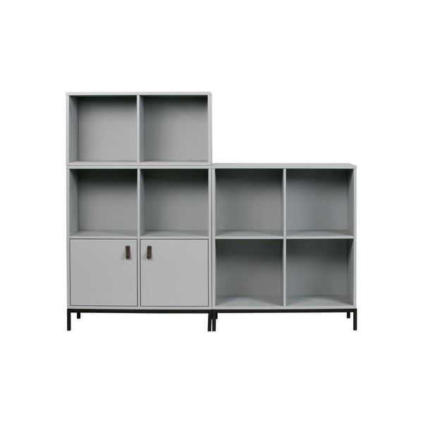 Iš pušies masyvo modulinė knygų spinta pilkos spalvos 81x41 cm Vt – vtwonen-image-2