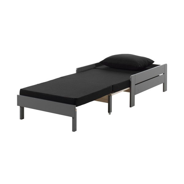 Juodas/pilkas vaikiškas fotelis Pino - Vipack-image-2