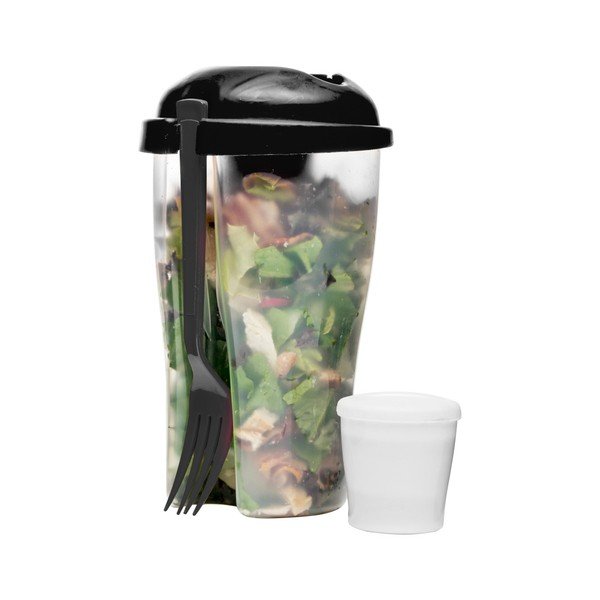 Juoda salotinė su šakute "Sagaform To Go", 0,8 l-image-1