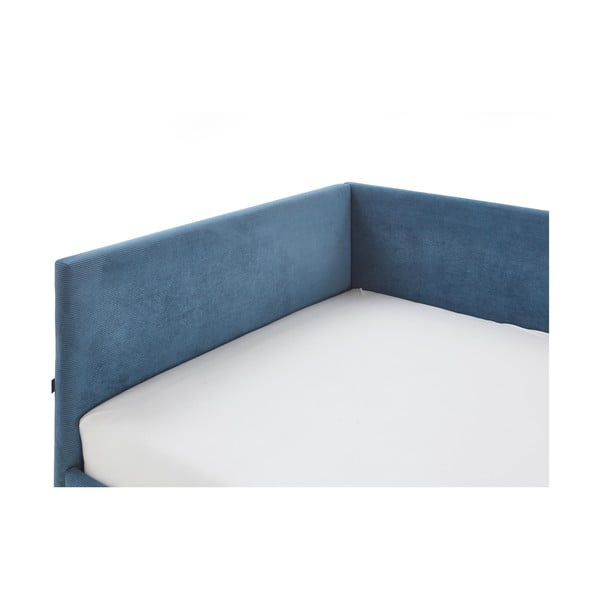 Mėlynos spalvos kampinė iš audinio vaikiška lova be grotelių 140x200 cm Cool – Meise Möbel-image-4