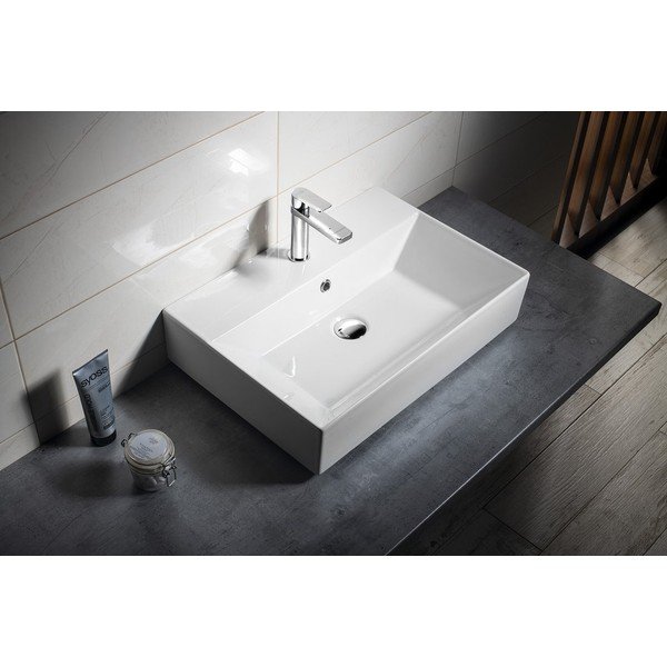Iš keramikos praustuvas baltos spalvos 60x42 cm Sistema – Sapho-image-1