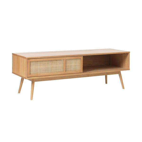TV spintelė natūralios spalvos iš ąžuolo 150x50 cm Barrali – Unique Furniture-image-2