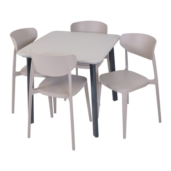 Plastikinė sodo kėdė šviesiai rudos spalvos Mare – Rojaplast-image-4