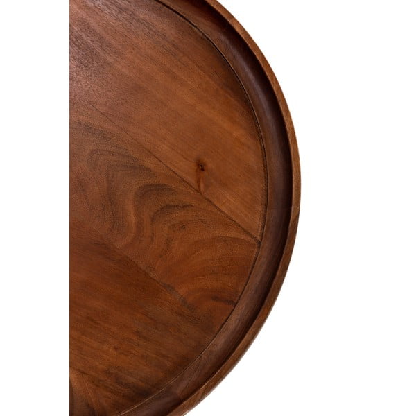 Tamsiai rudos spalvos iš mango masyvo apvalios formos kavos staliukas 80x80 cm Giselle – MOME-image-1