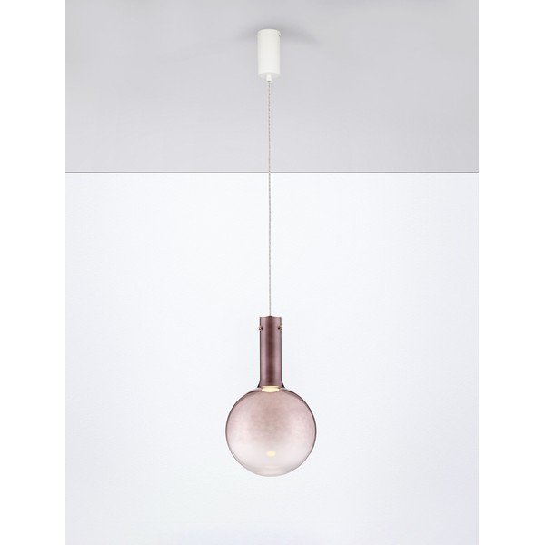 Rudos spalvos iš stiklo kabantis šviestuvas LED su pritemdymo funkcija ø 25 cm Nostos – Nova Luce-image-3