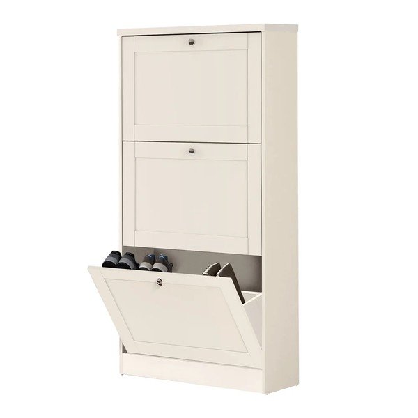 Smėlio spalvos matinis atlenkiama spintelė batams 70x130x19 cm Heide – Støraa-image-4