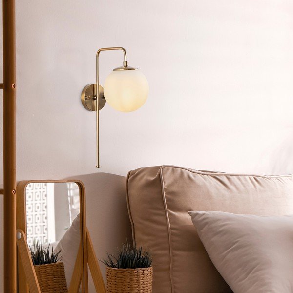 Baltos spalvos/žalvario spalvos sieninė lempa Viran – Opviq lights-image-1