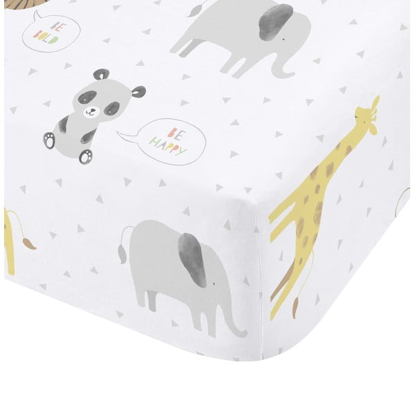 Baltos spalvos vaikų patalynė vaikiškai lovai su guma 70x140 cm Roarsome Animals – Catherine Lansfield