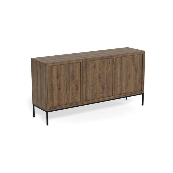 Tamsios natūralios spalvos šoninė spintelė iš ąžuolo 158x80x40 cm Palmdale – Actona