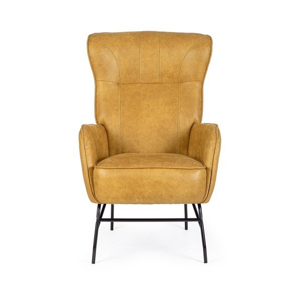 Garstyčių spalvos krėslas iš dirbtinės odos Nasira – Bizzotto-image-2