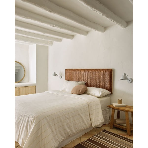 Rudos spalvos iš odos galvūgalis 163x60 cm Natesa – Kave Home-image-1