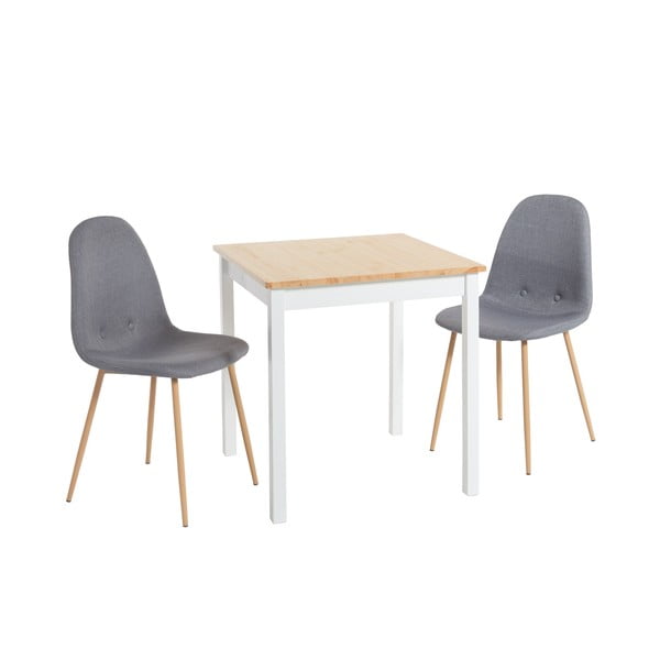Valgomojo baldų komplektas Bonami Essentials su stalu Sydney ir pilkomis kėdėmis Lissy