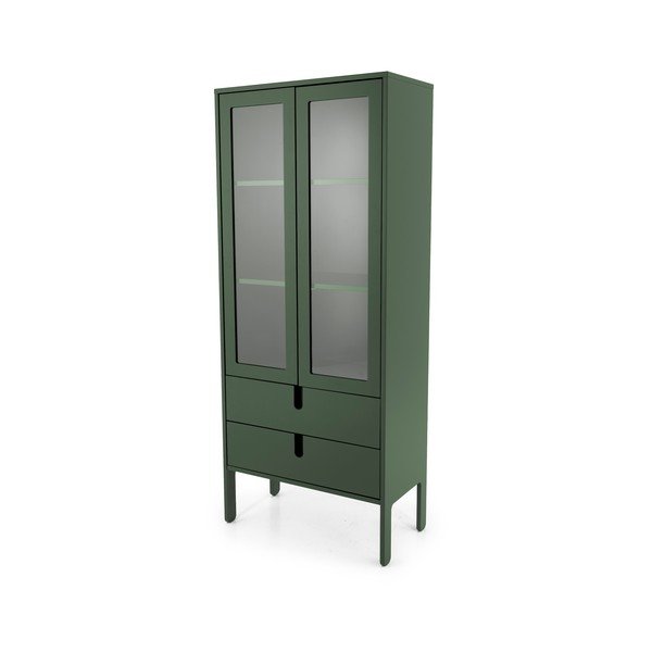 Tamsiai žalios spalvos vitrina Tenzo Uno, plotis 76 cm-image-2