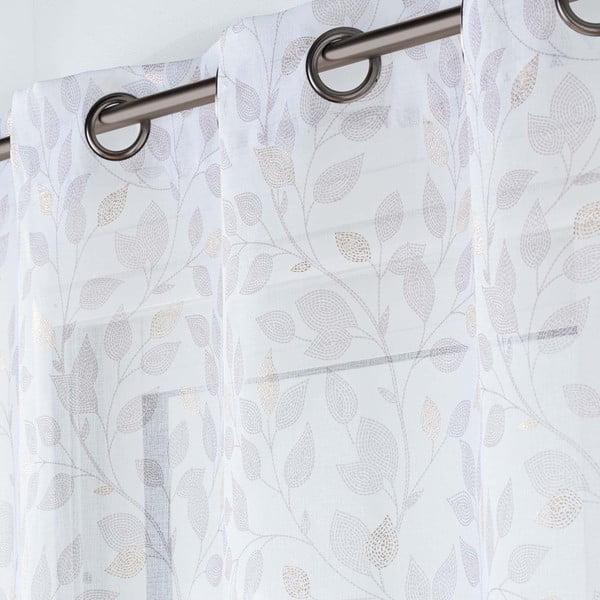 Baltos spalvos iš šydo permatoma užuolaida 140x280 cm Duchesse – douceur d'intérieur-image-2