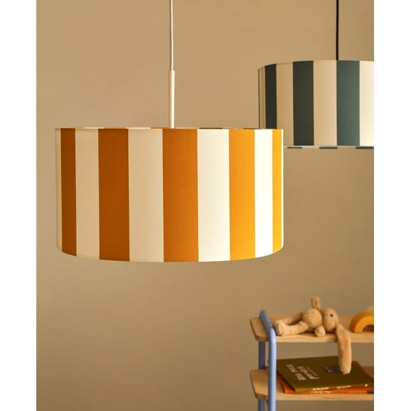 Geltonos spalvos/baltos spalvos vaikiškas šviestuvo gaubtas ø 40 cm Ciral – Kave Home-image-1