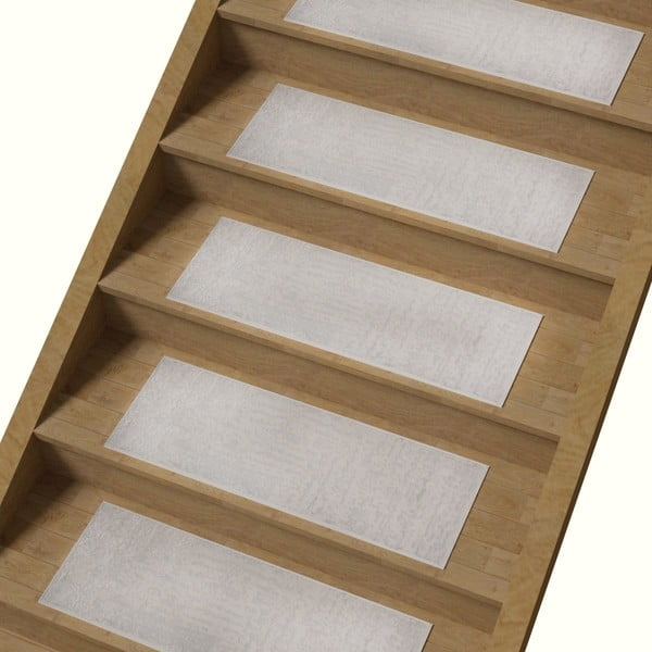 Iš medvilnės laiptų kilimėlių rinkiniai kreminės spalvos 16 vnt. 25x65 cm Milano Beyaz – Vitaus-image-2