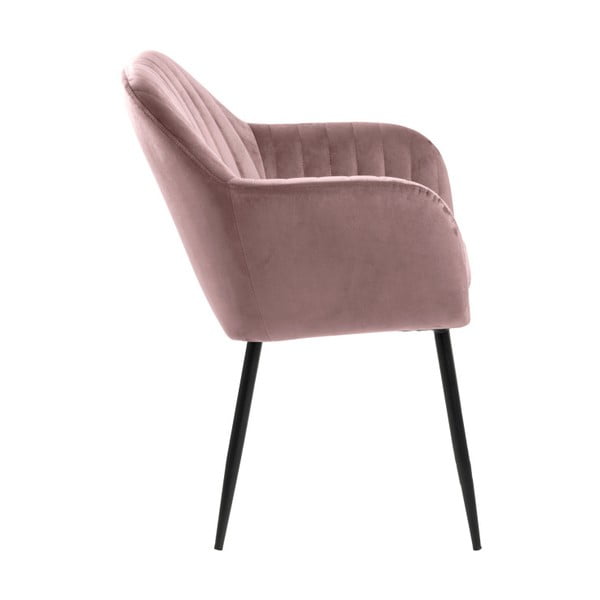 Rožinės spalvos iš audinio valgomojo kėdė Emilia – Actona-image-2