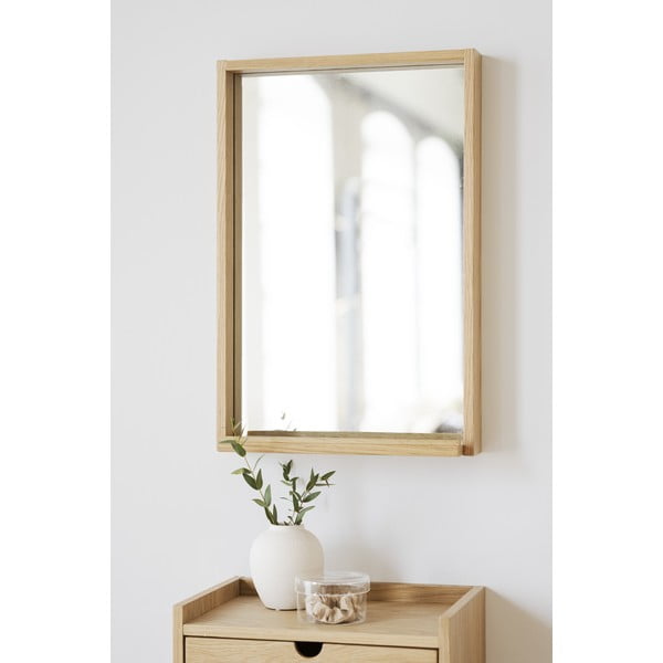 Iš ąžuolo masyvo pakabinamas/su lentynomis naktinis staliukas natūralios spalvos Hillmond – Rowico-image-4