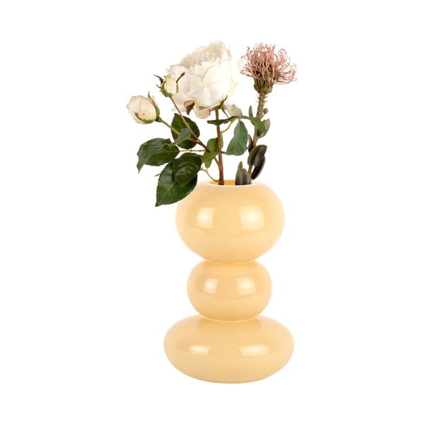 Šviesiai geltona stiklinė vaza Bubbles – PT LIVING-image-2
