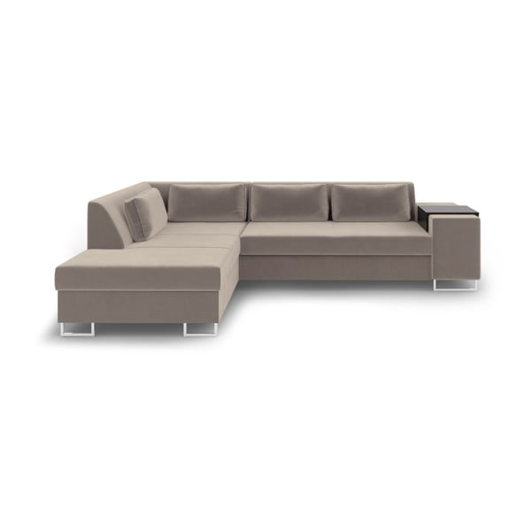 Smėlio spalvos sofa lova Cosmopolitan Design San Antonijus, kairysis kampas