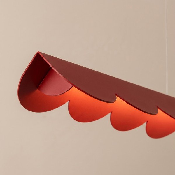 Raudonos spalvos iš aliuminio kabantis šviestuvas LED BISCUIT – Thoro-image-4