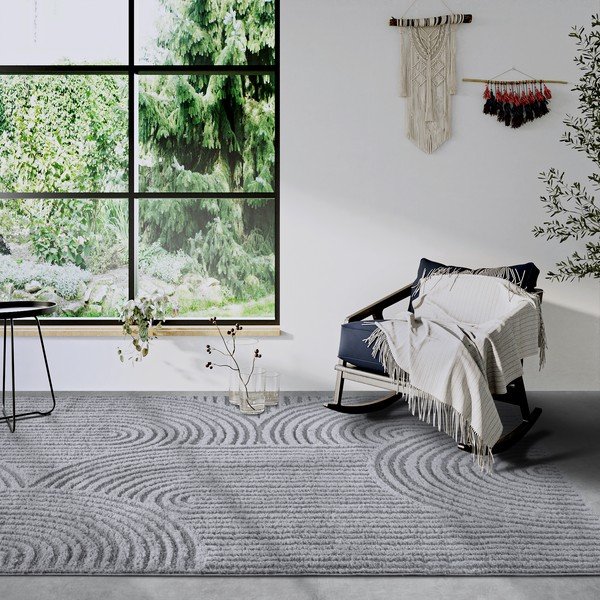 Kilimas pilkos spalvos 80x120 cm Chappe Light Grey – Elle Decoration-image-1