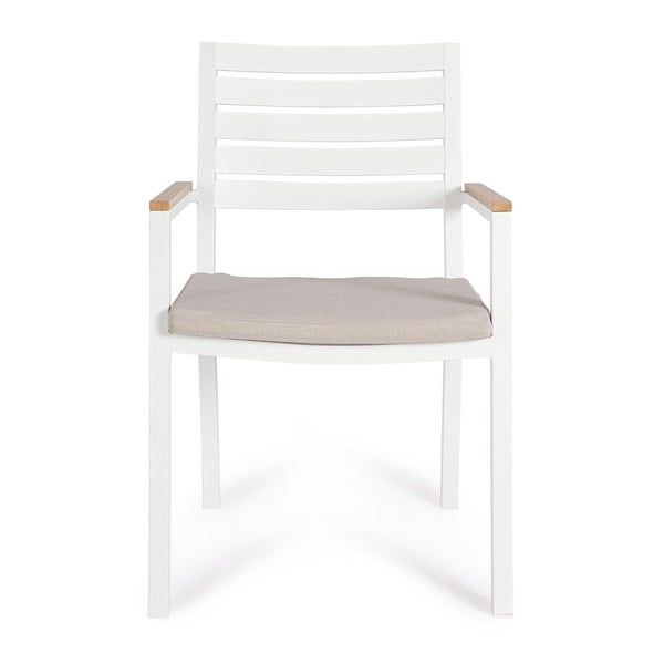 Baltos spalvos metalinės sodo kėdės 4 vnt. Henna   – Bizzotto-image-1