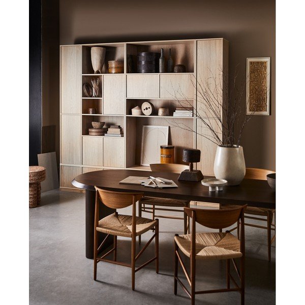 Modulinė knygų spinta natūralios spalvos iš ąžuolo 77x199 cm Modulair – vtwonen-image-1