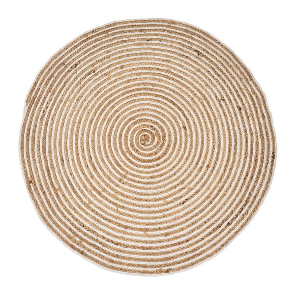 Iš džiuto apvalios formos kilimas natūralios spalvos ø 120 cm Natur – Casa Selección