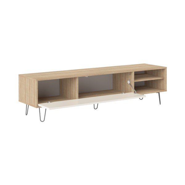 Kreminis ąžuolinis TV staliukas 165x44 cm Aero - TemaHome -image-3