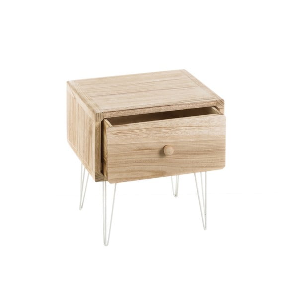 Iš egzotiškos medienos naktinis staliukas natūralios spalvos Natural Way – Casa Selección-image-2