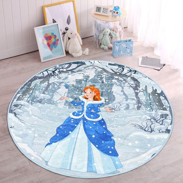 Vaikiškas kilimas mėlynos spalvos ø 100 cm Comfort – Mila Home-image-4