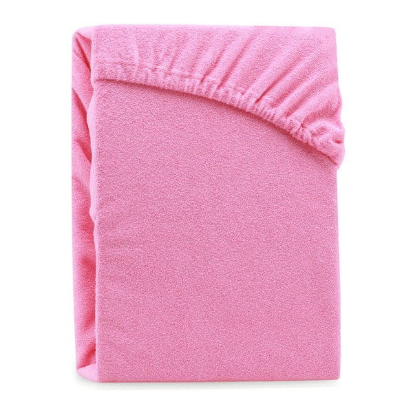 AmeliaHome Ruby Siesta rožinės spalvos elastinga paklodė dvivietei lovai, 220/240 x 220 cm