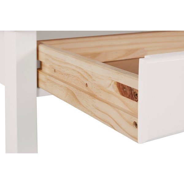 Baltas darbo stalas iš pušies medienos su lentyna Støraa Gava-image-3