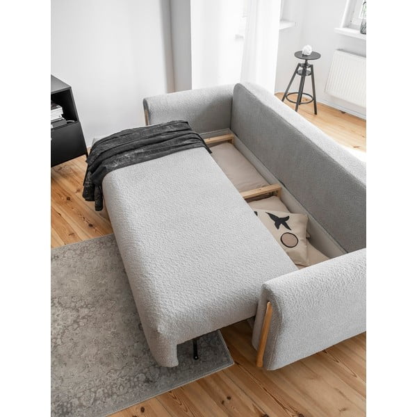 Šviesiai pilkos spalvos iš boucle sulankstoma/su sandėliavimo vieta sofa 244 cm Arcadova – ELTAP-image-4