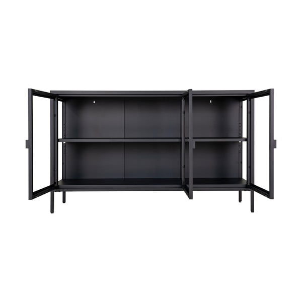 Iš metalo vitrina juodos spalvos 140x85 cm Brisbane – House Nordic-image-2