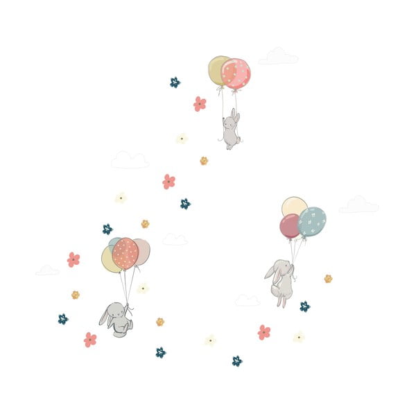 Vaikiški sienų lipdukai Ambiance Flying Rabbits-image-2